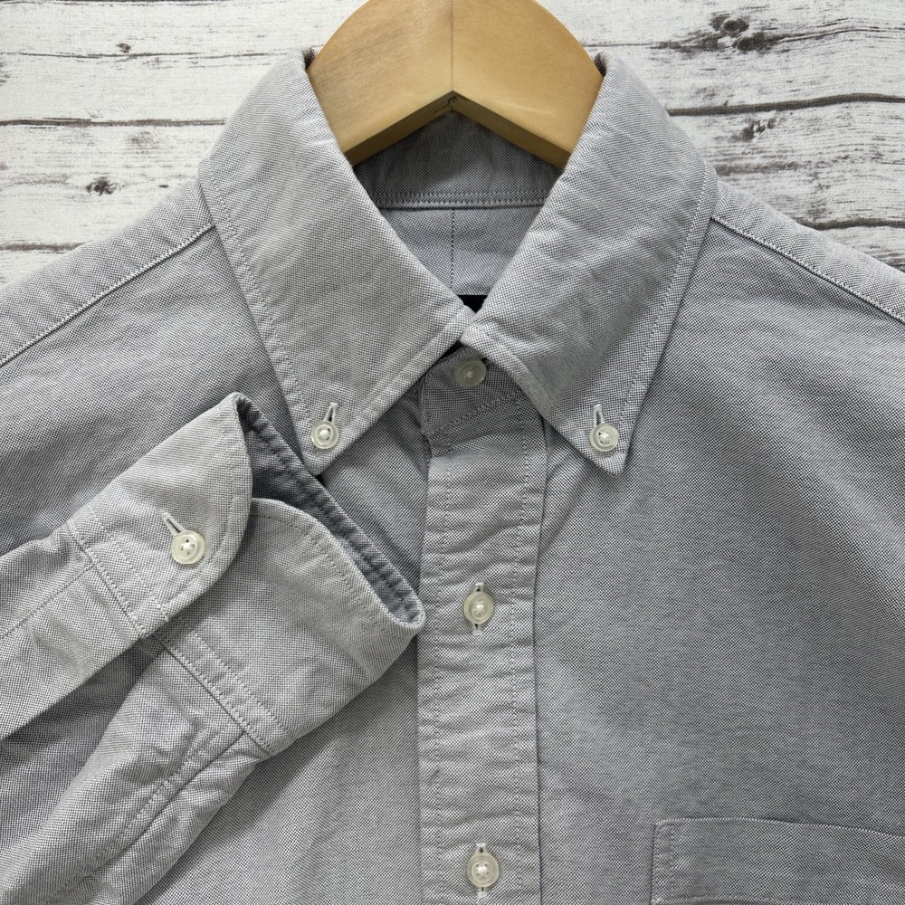 Proper Cloth Clark Grey Oxford Cloth Shirt Mens Size 15 Button Down Slim Fit
